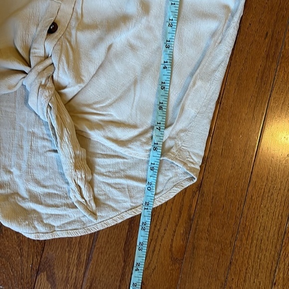 Faithfull the‎ Brand | Tan Toulin Textured Front Knot Button Shirt Small Neutral - Picture 10 of 10